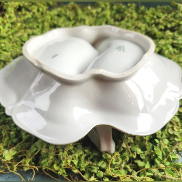 VICTORIA 50s Rare #222 Pink Roses Czech Multi Floral Relish Candy w Handle Dish - Picture 8 of 12